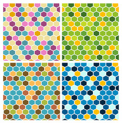 The simple seamless hexagon background set