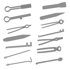 cartoon image of blacksmith tools