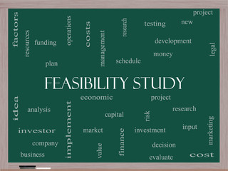 Feasibility Study Word Cloud Concept on a Blackboard