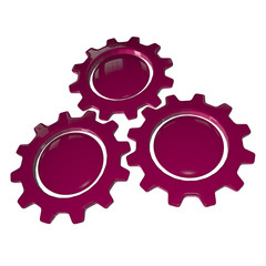 Gear Wheel - Pink & White