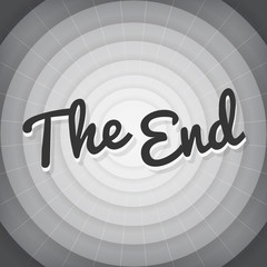 The end typography BW old movie screen