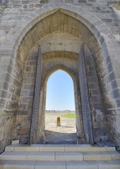 Fototapeta premium Medieval door, Aigues Mortes, southern France.