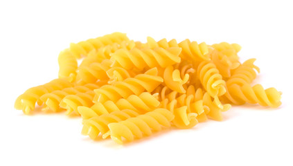 Italian egg pasta isolated on white background