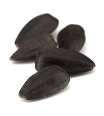 Sunflower seeds isolated on white background