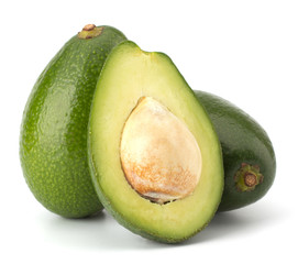 Fresh avocado fruit isolated on white background