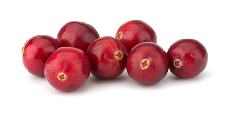 Cranberry isolated on white background closeup