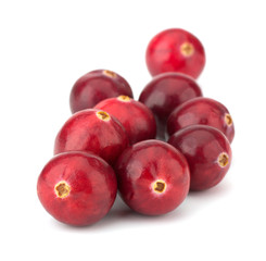 Cranberry isolated on white background closeup