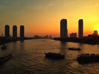 city view sunset