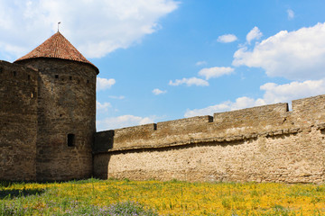 tower of medieval castle under the sky