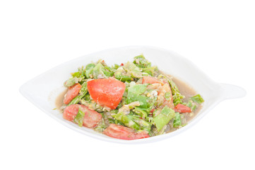 salad yardlong bean on white background