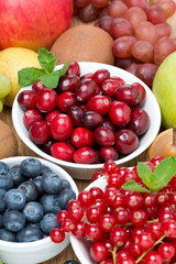 Fototapeta na wymiar Assorted fresh fruit and berries