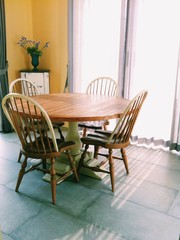 Vintage table setting in room