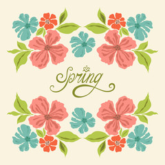 Spring vintage card with flowres