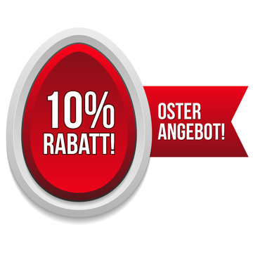 10 Prozent Oster Rabatt Button in rot