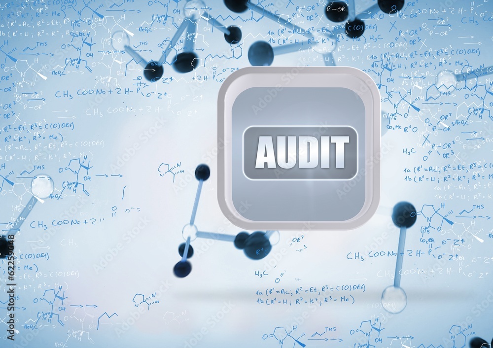 Poster Composite image of audit banner on abstract screen