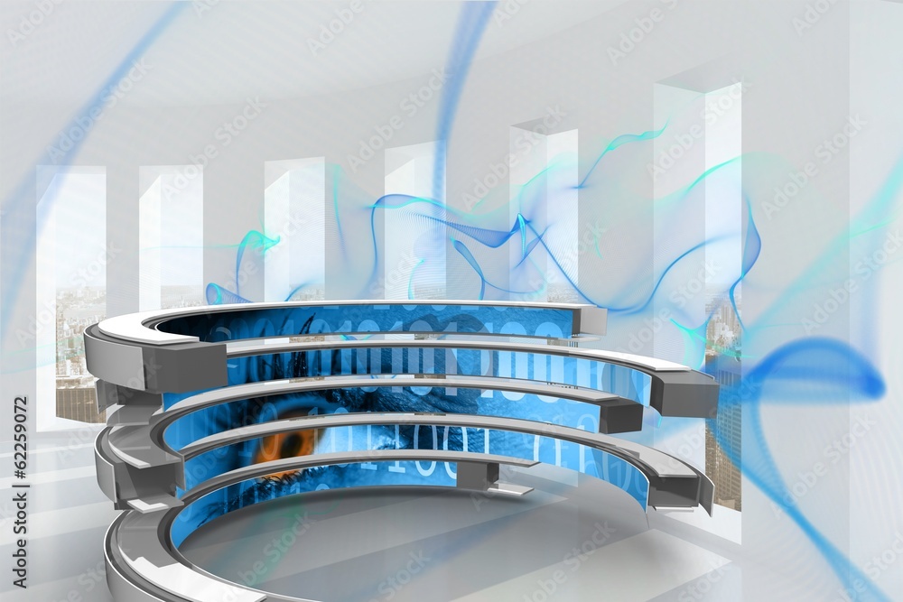 Aufkleber Composite image of binary code on abstract screen