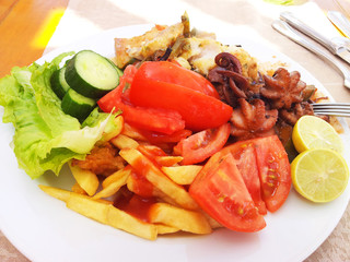 Bright picture of food on a white plate