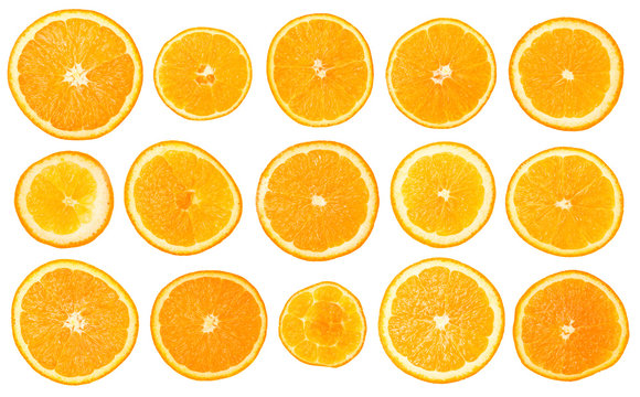 Fruit orange set, isolated on white background