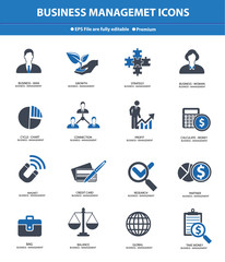Business Management icons,Blue version