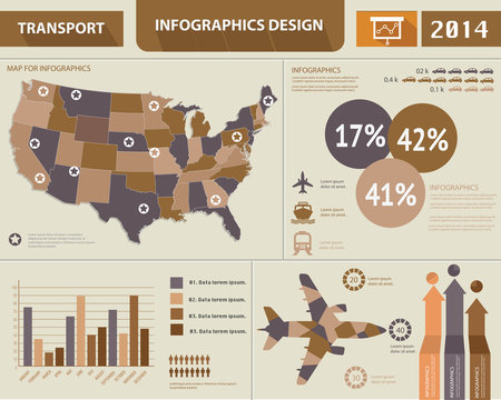 Logistics Infographics design,Retro style