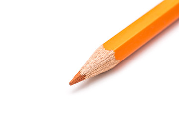 Orange Coloring Pencil Isolated On White