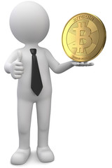 Männchen mit Bitcoin