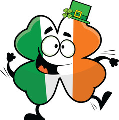 Cartoon Dancing Irish Shamrock