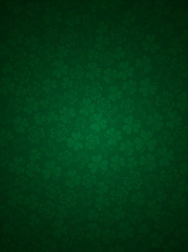 green background with shamrocks, vector illustration