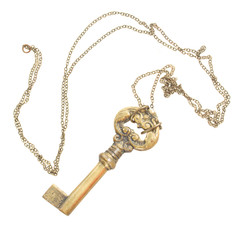 antique golden skeleton key