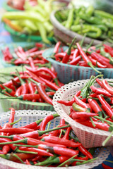 Red chili in the market