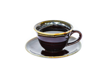 Cup of coffee on a white background