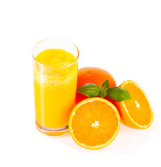 Orange juice isolated on white background 