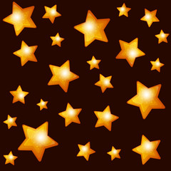 Fototapeta premium Seamless Pattern with Gold Stars on Dark Background.