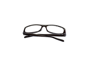 Black eyeglasses isolated on white background