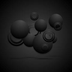 Black circles abstract background