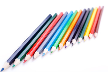 Buntstifte Bleistifte in verschiedenen Farben neu gespitzt