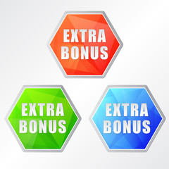 extra bonus, three colors hexagons labels