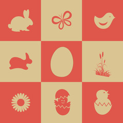 Easter Icon Symbol collection vector, grouped for easy editing.