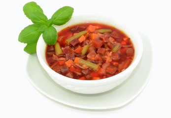 barszcz czerwony z warzywami