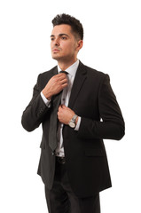 Elegant businessman preparing for meeting