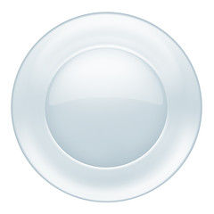 Glass plate on white background