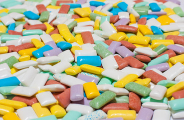 Colourful chewing gum texture