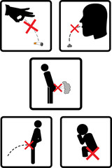 Prohibit signs for healthcare and rude behavior