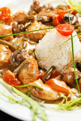rice with mushrooms and vegetables