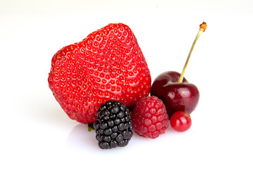 close up of red summer fruits