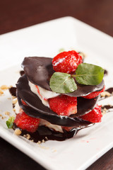 chocolate dessert with strawberry