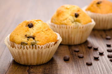 Muffins mit Banane und Schokolade