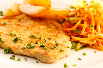 schnitzel with potatoes