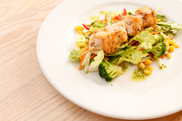 chicken kebab with vegetables
