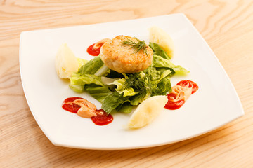 chicken cutlet with mashed potatoes